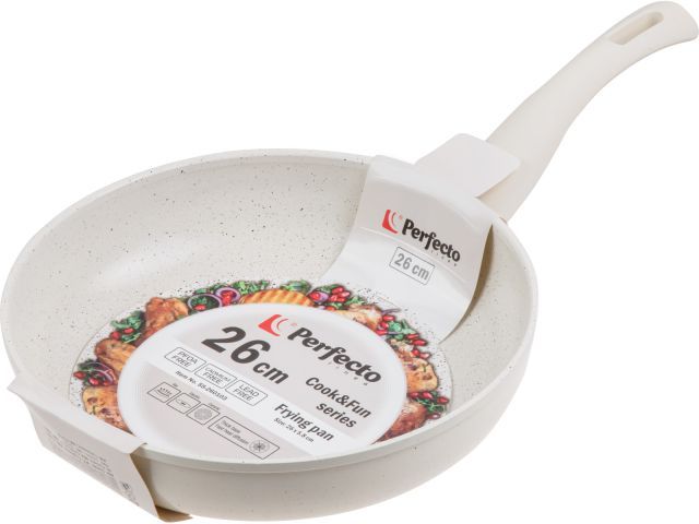 Сковорода ф 26х5.8 см, алюм., антиприг. покр., серия Cook&Fun, бежевая, PERFECTO LINEA 55-260103