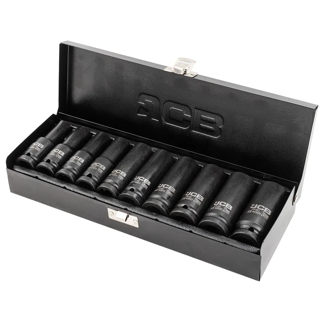 Набор ударных глубоких головок 10-24 мм 1/2'' 10 пр 6-гр JCB JCB-4107-5MPB