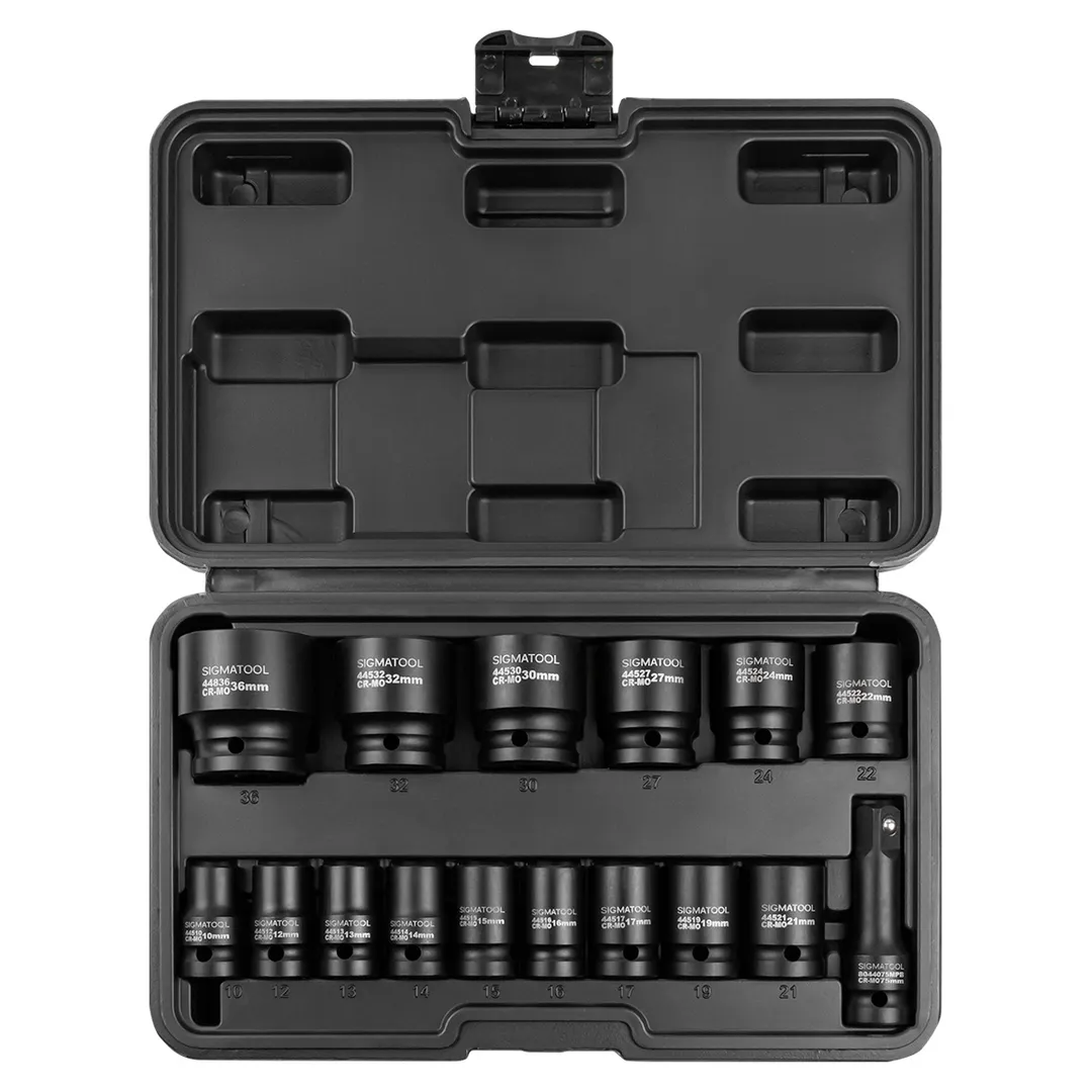 Набор ударных глубоких головок 10-36 мм 1/2'' 6-гр&12-гр 16 пр SIGMATOOL Sigmatool-4177-5MPB