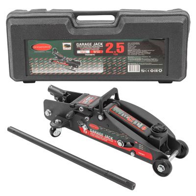 Домкрат подкатной гидравлический 2,5 т с фиксацией, 140-387 мм, в кейсе с резиновой накладкой RockForce RF-TH22501C кейс