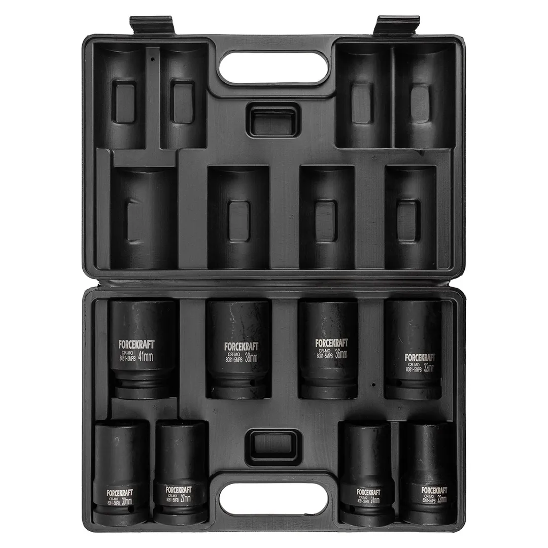 Набор головок ударных глубоких 8 пр. 1'' 6-гр. 22-41 мм ForceKraft FK-8081-5MPB