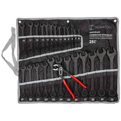 Набор комбинированных ключей 6-32 мм, пассатижи 250 мм, 26 пр SIGMATOOL Sigmatool-5261P+1 BLACK