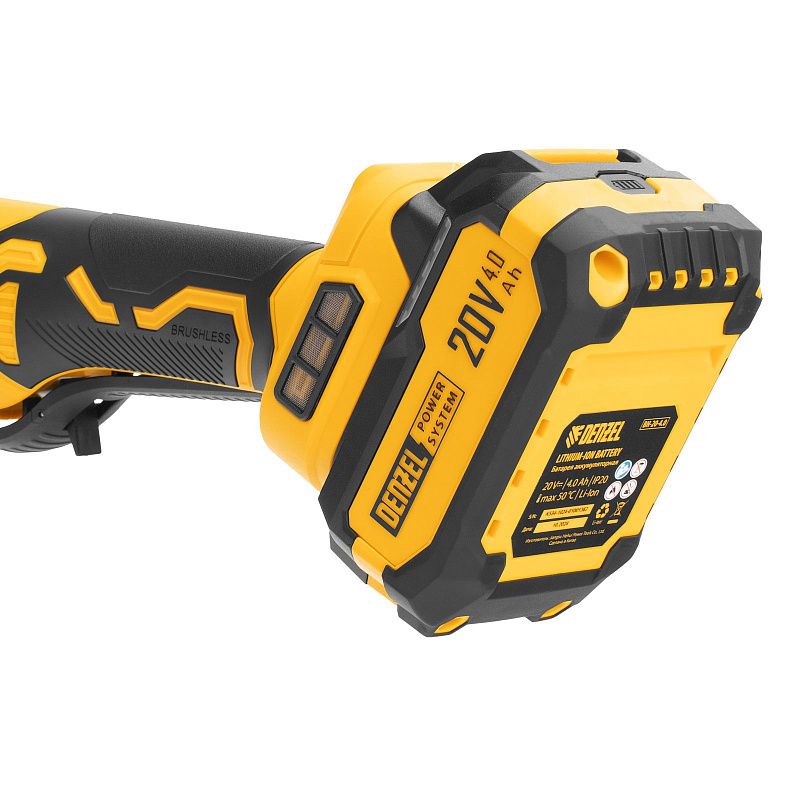 Машина шлифовальная угловая аккумуляторная бесщет. AGH-BL-20-125, Li-Ion, 20 В Denzel 27010