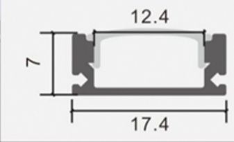 Профиль алюминиевый накладной 1707 с экраном, цвет алюминий, 3м, GS 116325