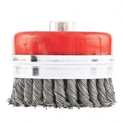 Щетка для УШМ Heavy Duty, 100 мм, М14, чашка, крученая проволока 0,5 мм Matrix 74672