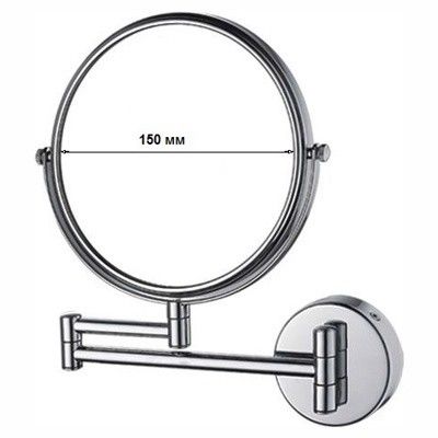 Зеркало ванной увеличительное, нержавеющая сталь, хром, 6 дюймов (3-х кратное увеличение) Ledeme L6106