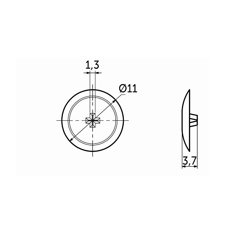 Заглушка пластик к шурупам орех лесной (08) (упак.-1тыс.шт.) PL 12899