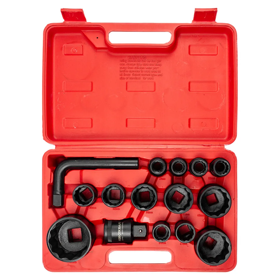 Набор ударных головок 15 пр. 3/4"&1" 12-гр. 17-65 мм ForceKraft FK-6154-5MPB
