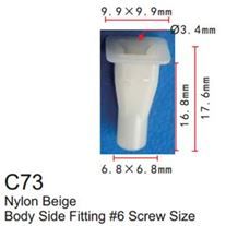 Клипса для крепления внутренней обшивки а/м Ниссан пластиковая, 100 шт Forsage C0073(Nissan)