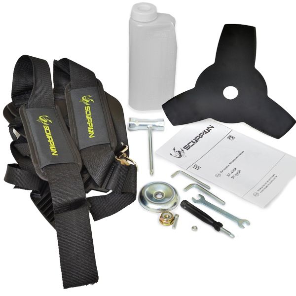 Бензиновый триммер, 2600 Вт/3,6 л.с., 52 см.куб., 9300 об/мин SCORPION ST- 52