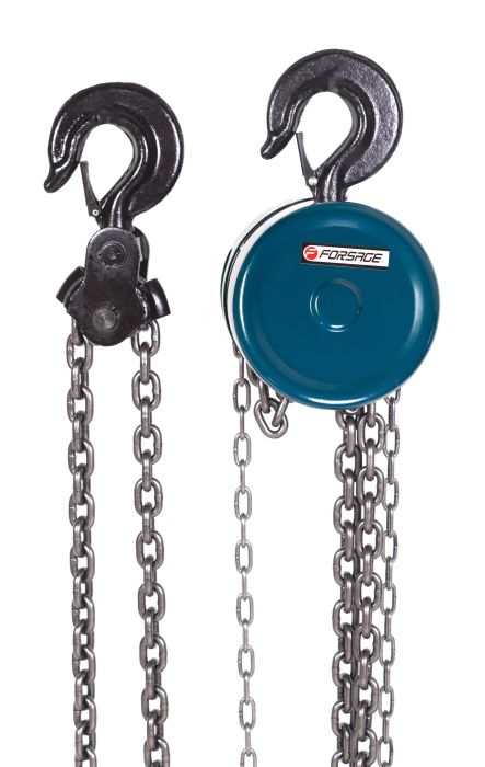 Таль механическая подвесная с фиксацией цепи натяжения, 0.5 т, длина цепи - 2.5 м в кейсе Forsage F-TRC9005S BIG