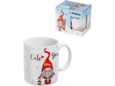 Кружка керамическая, в кор., 350 мл., CUTE GNOME-4, PERFECTO LINEA 30-202524