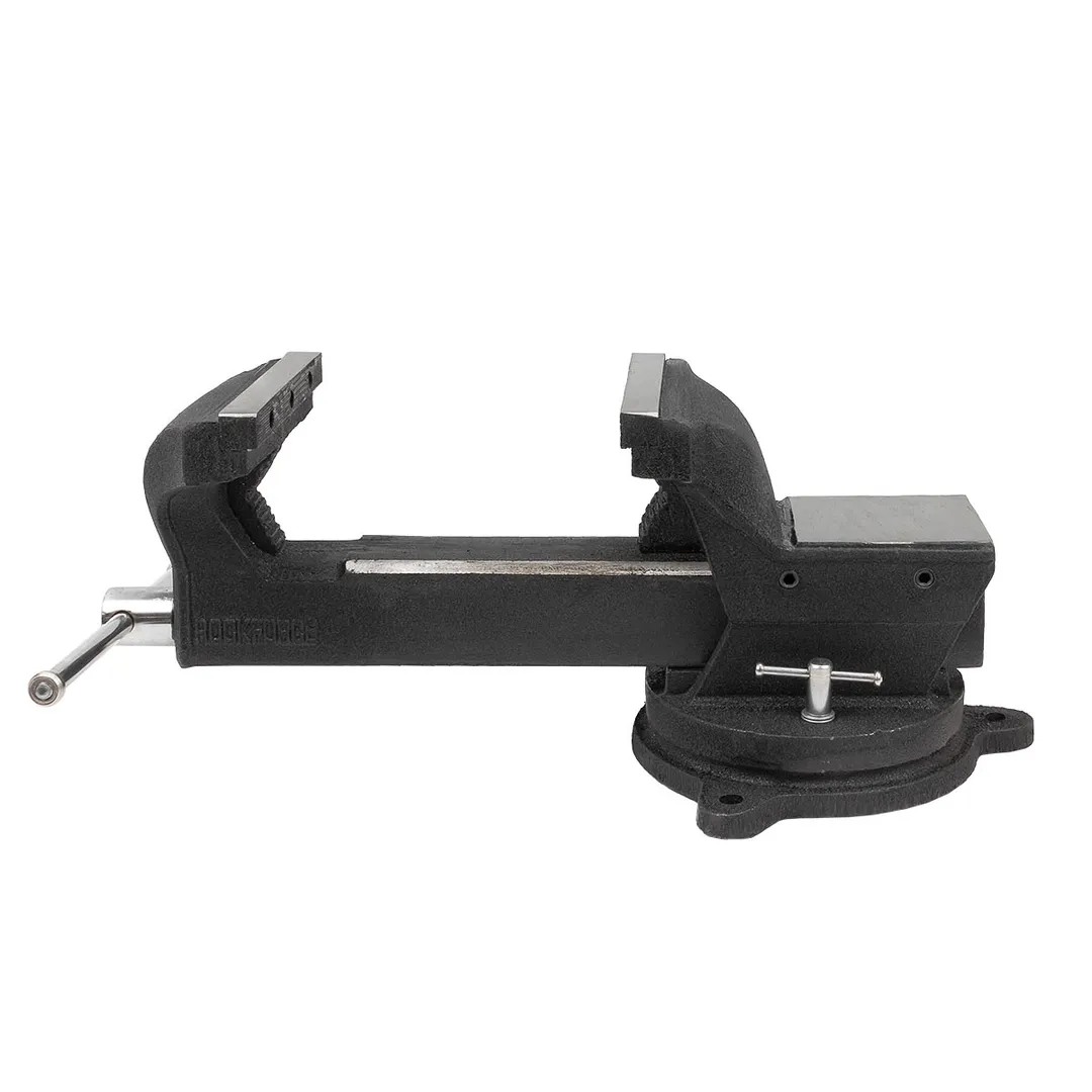 Тиски стальные поворотные с наковальней и съемными губками+захват для труб+захват для труб 150 мм RockForce RF-6540606