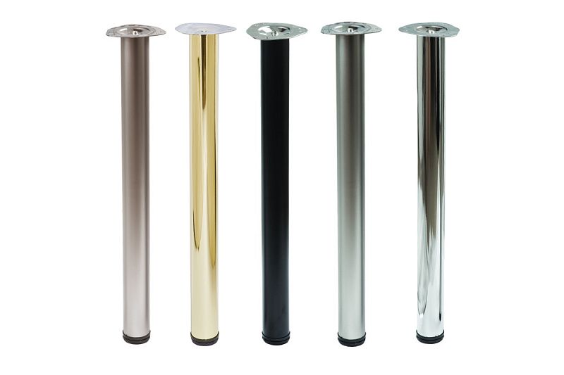 Опора мебельная круглая d60 h1100, сатин, винт М10, AKS 121890