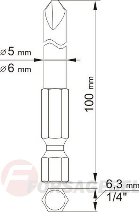 Биты TRI-WING #2, #4 1/4''х100 мм 2 шт. S2 HRC58-62 Yato YT-0497