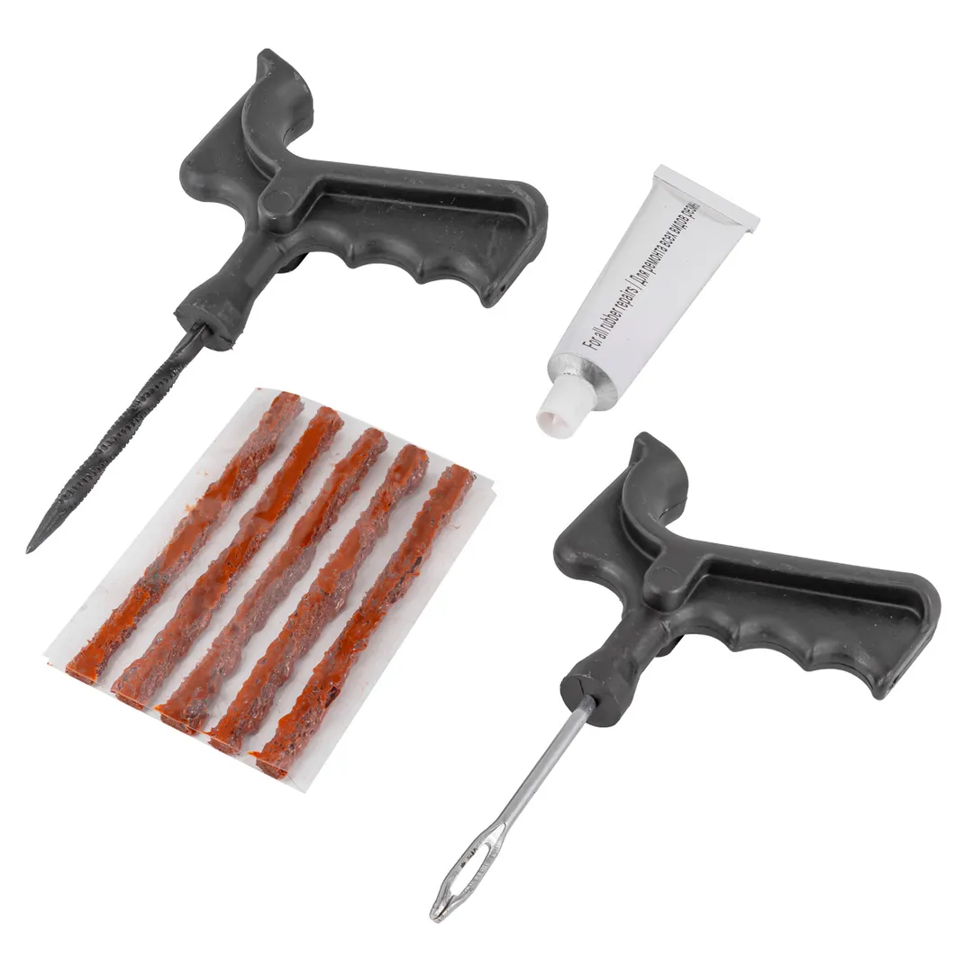 Набор инструментов для ремонта шин 8 пр., шило, протяжка-''мелкая спираль'', шнуры-5 шт, клей, Forsage F-STK-28