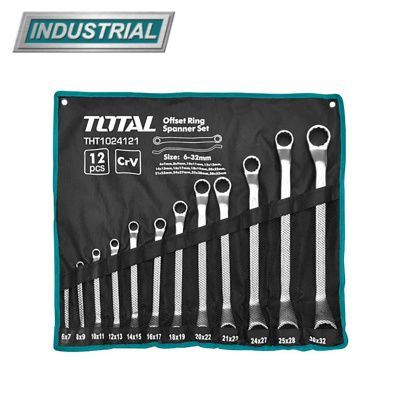 Набор ключей накидных 6x7-30x32 мм 12 пр TOTAL THT1024121