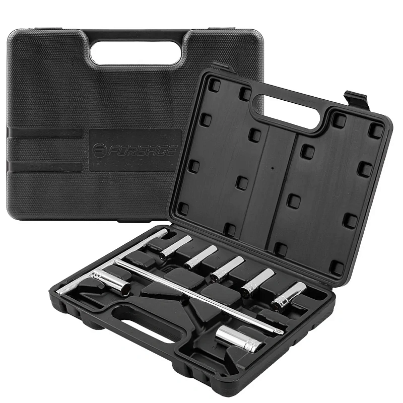 Набор глубоких головок 8-14 мм 1/4'' 6-гр с Т-образным воротком 9 пр Forsage F-2095 [набор]