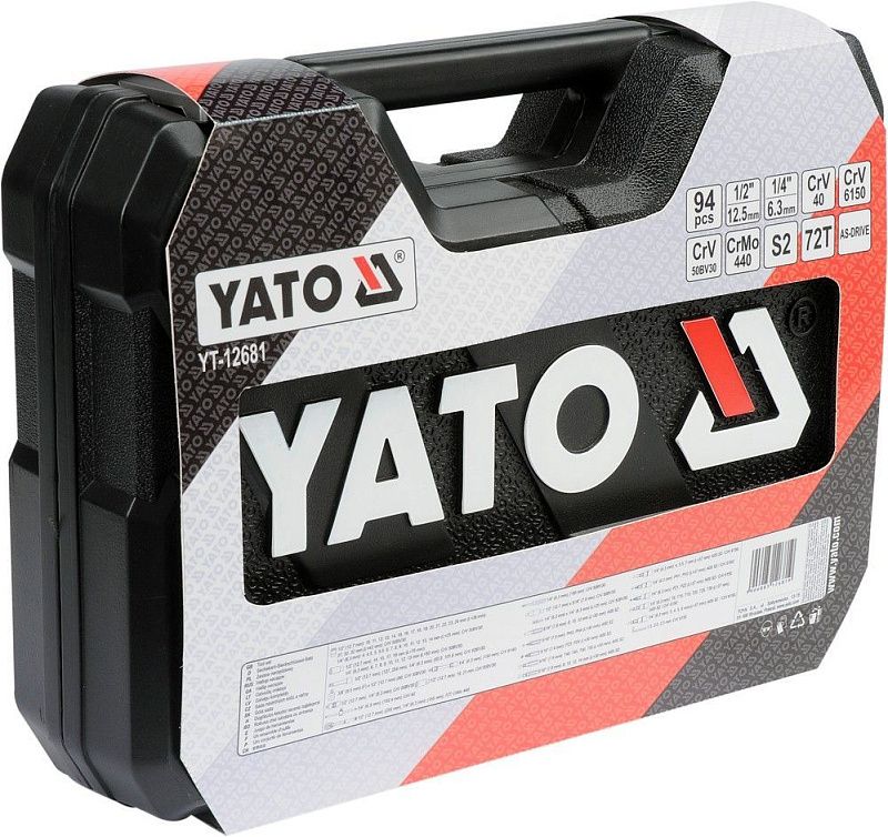 Набор инструментов 1/4''&1/2'' 94 пр. Yato YT-12681