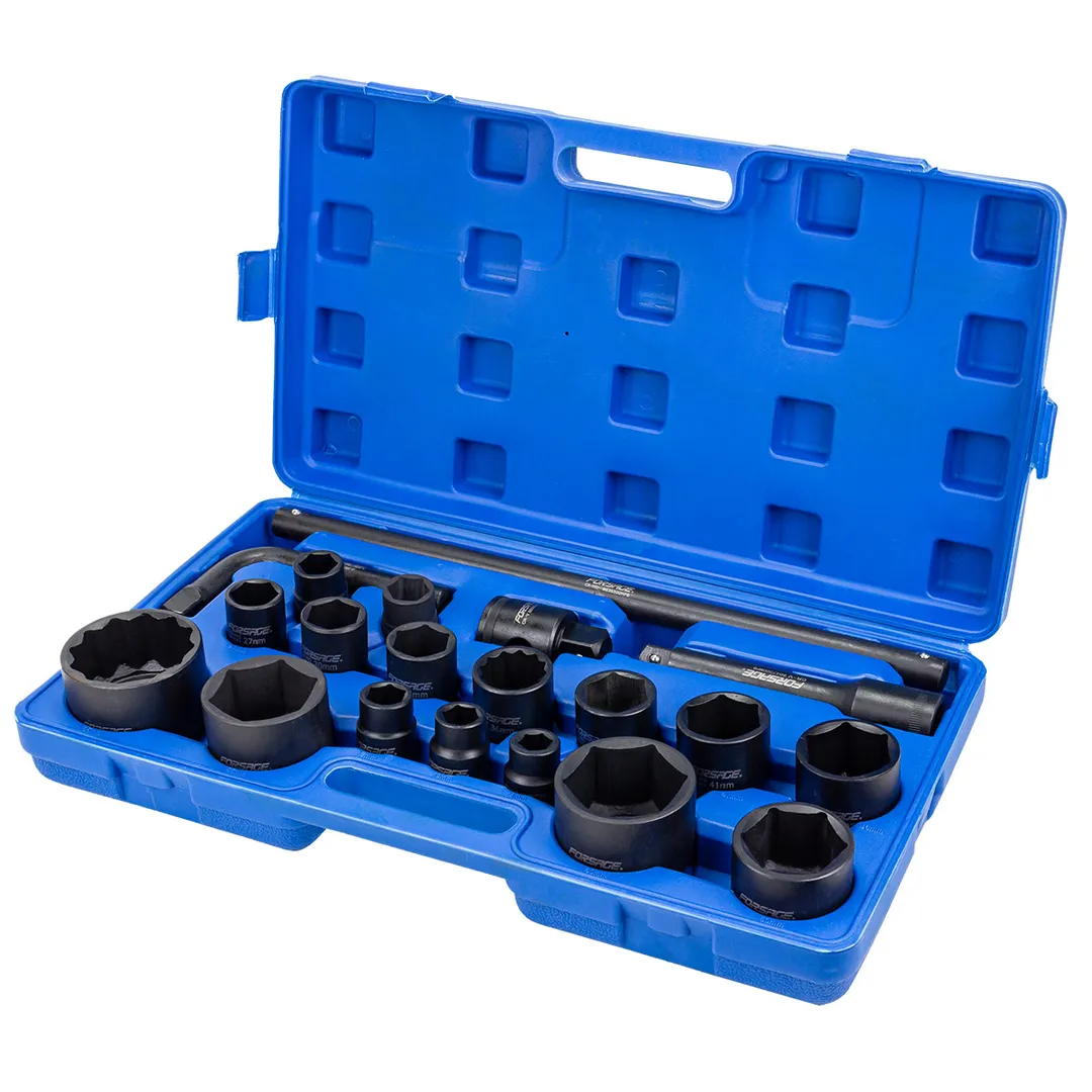 Набор ударных головок 17-50 мм 3/4''&1'' 6-гр&12-гр 20 пр Forsage F-6204-5MPB