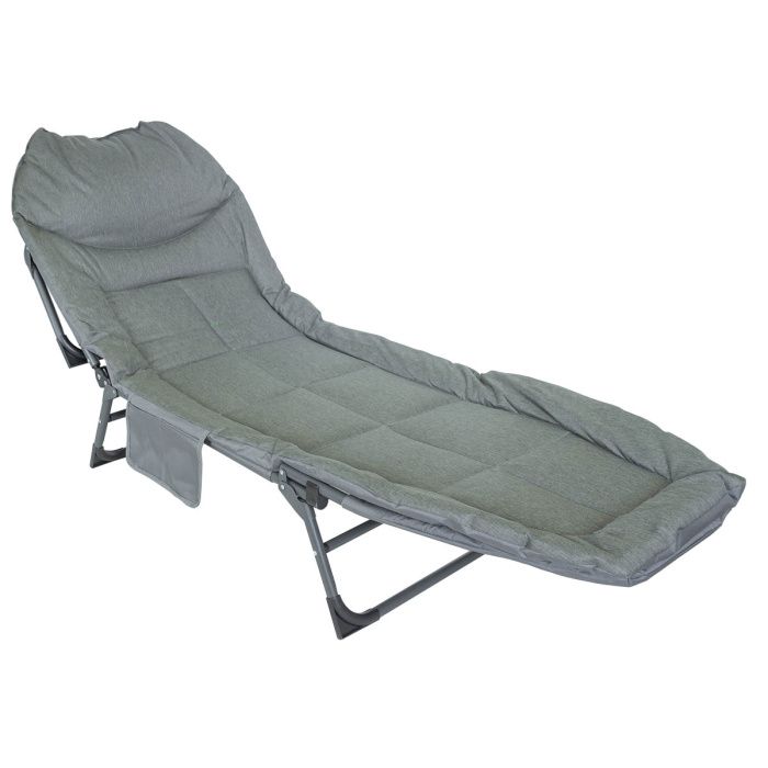 Шезлонг складной 32х64х200 см, макс. нагрузка 200 кг, черный Forsage F-FG-HY-8008BL