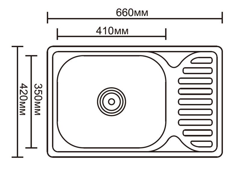 Кухонная мойка из нержавеющей стали, глянцевая Ledeme L96642