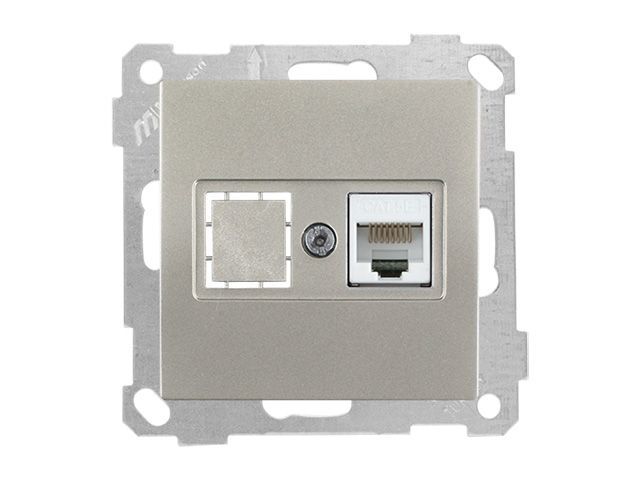 Розетка компьютерная 1xRJ45, Cat5e, скрытая, без рамки, титан, DARIA, , RJ 45, 8-pin, соединения типа 568A или 568B, Mutlusan 21001360183