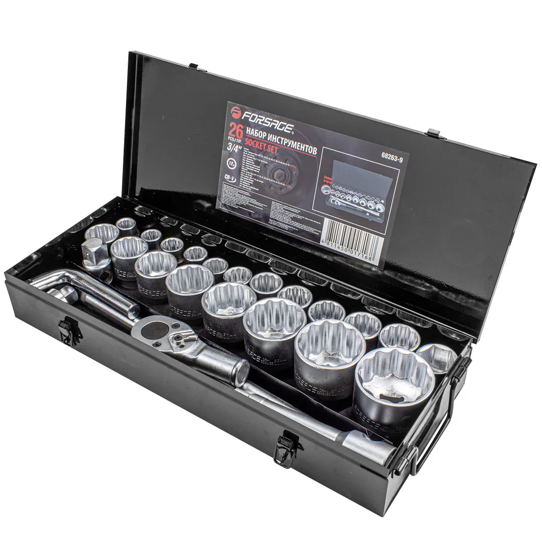 Набор инструментов 26 пр. 3/4", 12-гр. Forsage F-68263-9