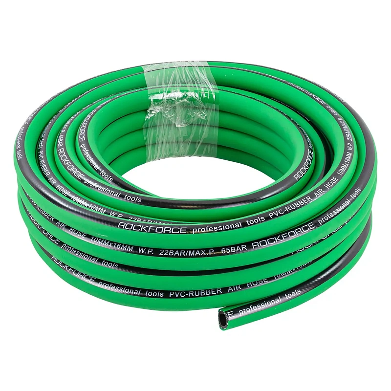 Шланг воздушный резиновый армированный 10х16 мм, 10 м RockForce RF-AHC-52H