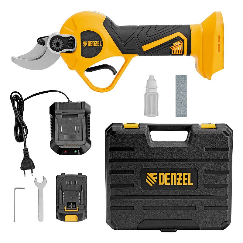 Секатор аккумуляторный, бесщет., CP-30BL, Li-Ion, 20 В, лезвия SK5 Denzel 59434