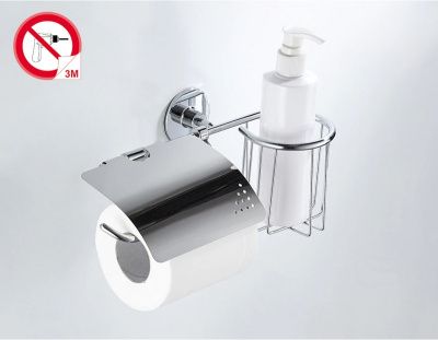 Бумагодержатель + держатель дезодоранта на клеевой основе, сталь, хром Ledeme L5703-1
