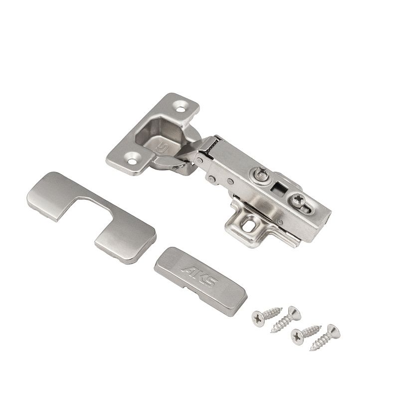 Петля накладная с доводчиком 48мм h2 clip-on, саморезы, заглушки, AKS 121172