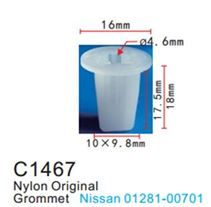 Клипса для крепления внутренней обшивки а/м Ниссан пластиковая, 100 шт Forsage C1467(Nissan)