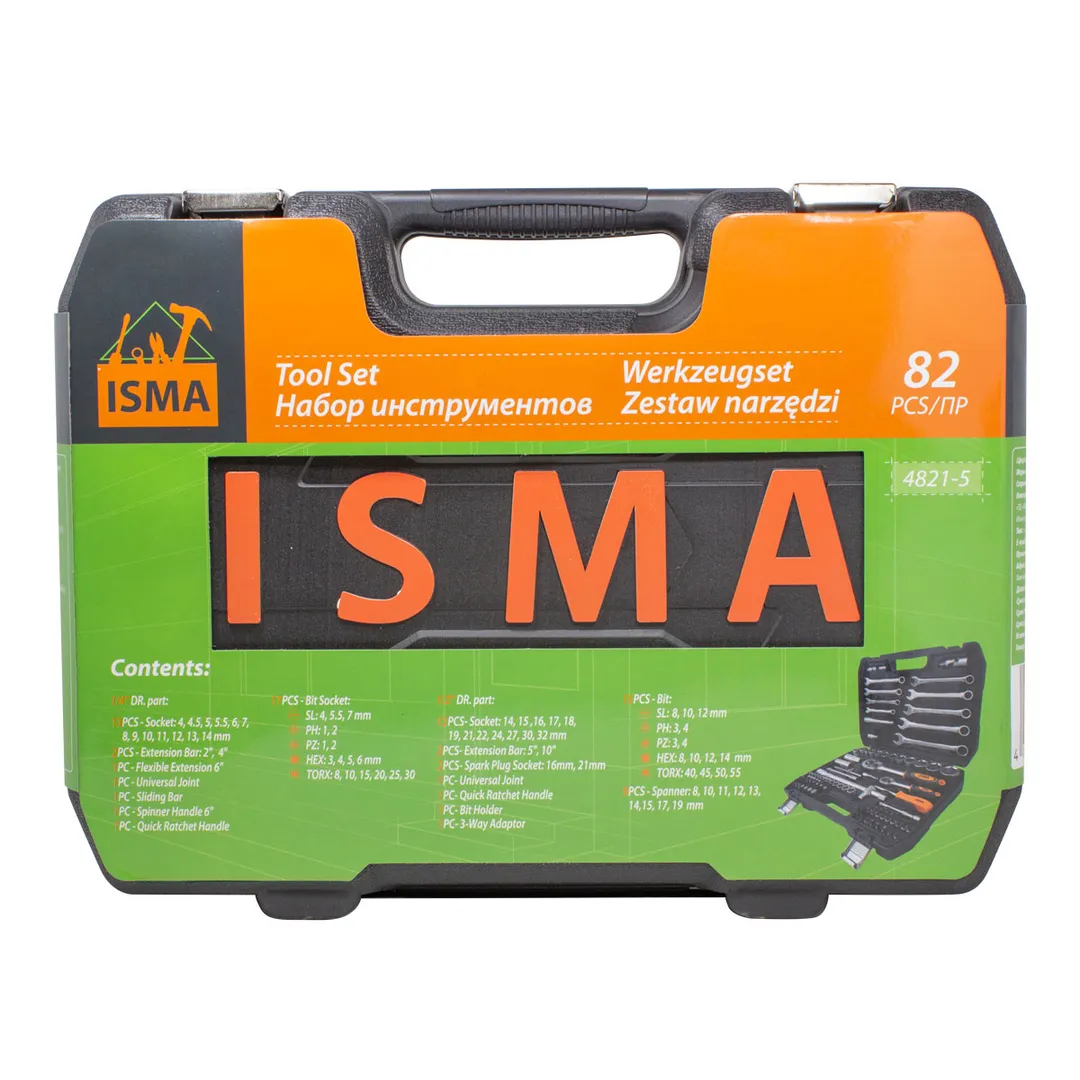 Набор инструментов 82 пр. 1/4''&1/2'', 6-гр. ISMA ISMA-4821-5