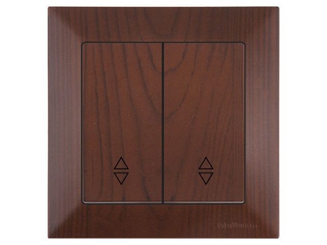 Выключатель проходной 2-клав., скрытый, винт. зажим, орех, DARIA, 10 A, 250 V, IP 20, Mutlusan 21204040257