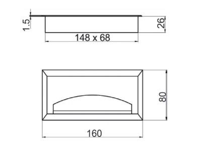 Пропуск кабельный металл 240х120мм брашированная латунь AKS 123682