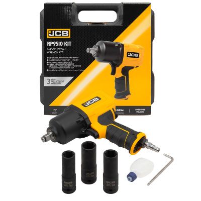 Пневмогайковерт ударный 1/2'' 1450 Нм ''Twin Hammer'' с реверсом и регулировкой усилия JCB JCB-RP9510 KIT