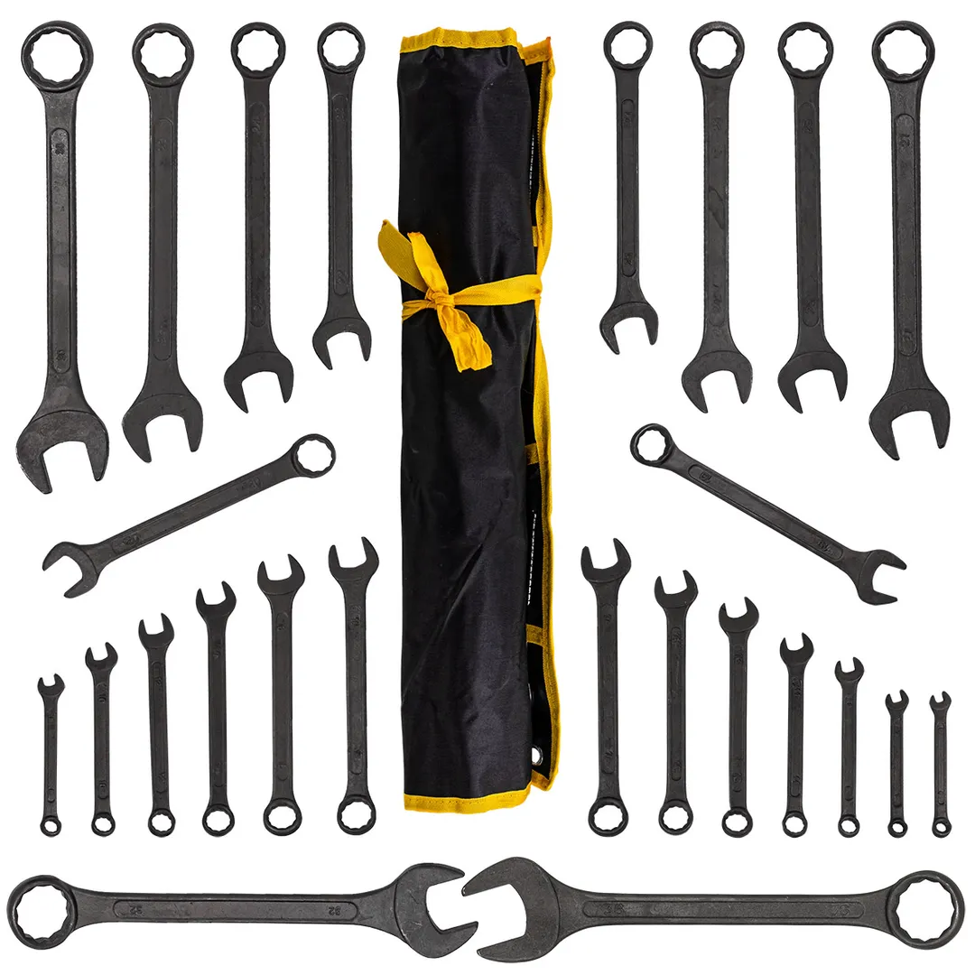 Набор комбинированных ключей 6-32 мм, рожковый ключ 36х41 мм 25 пр WMC TOOLS WMC-5261P36 Black