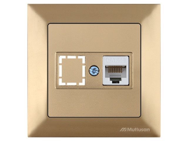 Розетка компьютерная 1xRJ45, Cat5e, скрытая, золото, DARIA, , RJ 45, 8-pin, соединения типа 568A или 568B, Mutlusan 21201360180