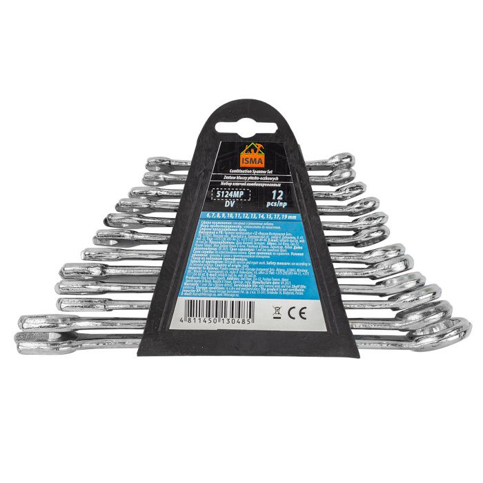 Набор комбинированных ключей 12 пр. 6-15, 17, 19 мм ISMA ISMA-5124MP DV