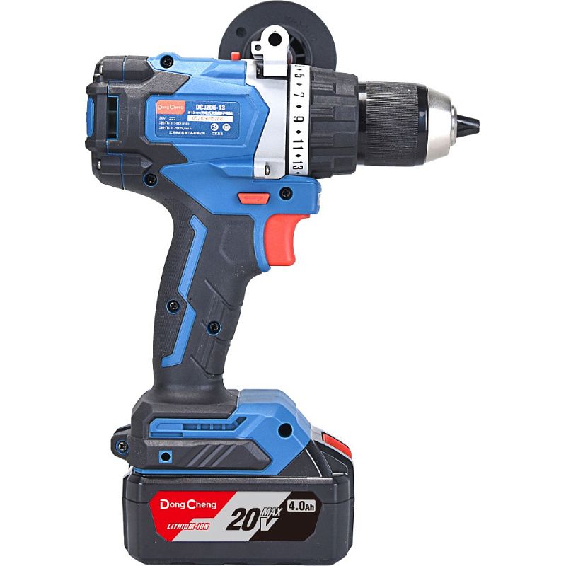 Аккумуляторная дрель-шуруповерт DongCheng DCJZ06-13 (TYPE FK), 20 В, 120 Нм, 2 АКБ, 5 Ач, З/У 4 А