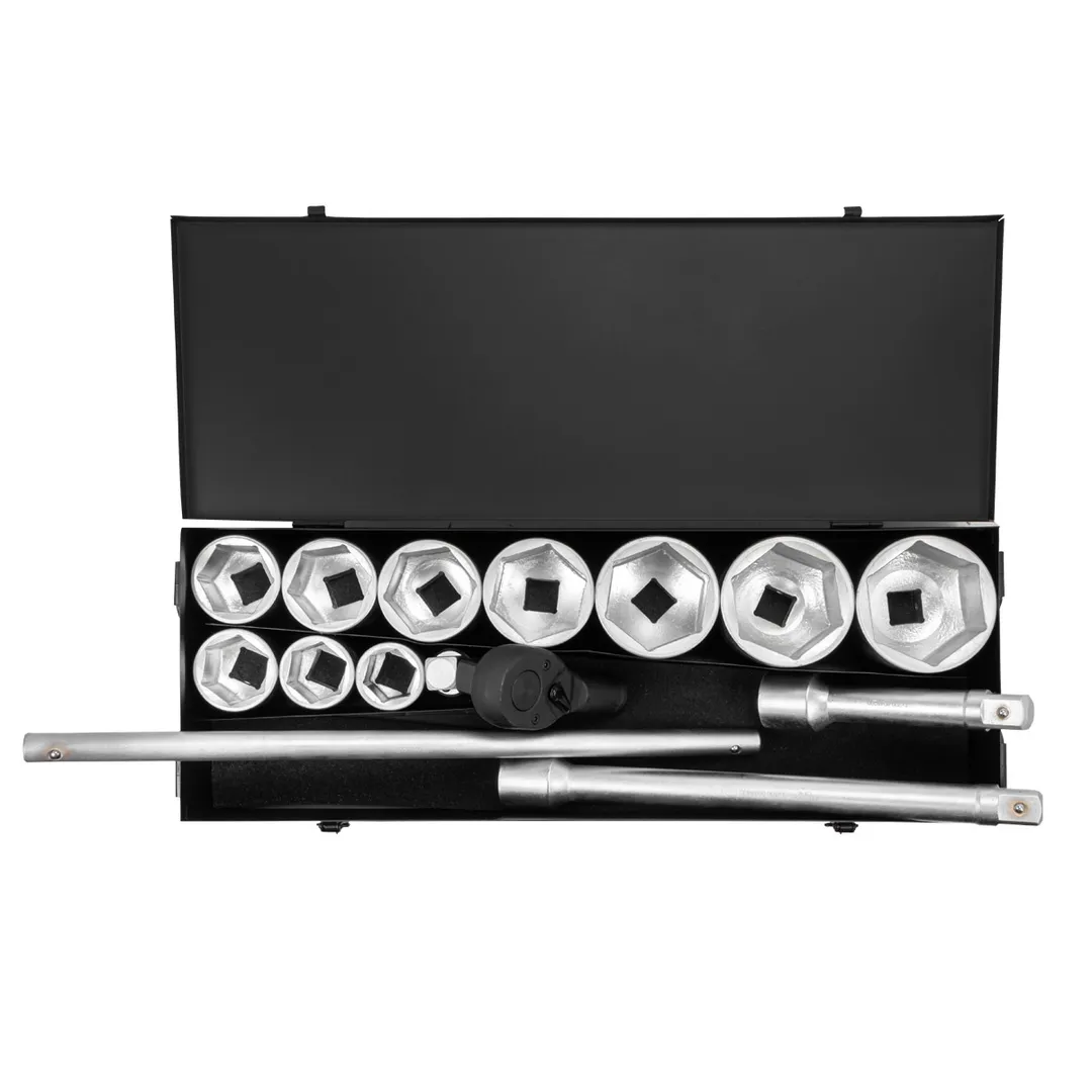 Набор головок 36-80 мм 1'' 6-гр с трещоткой 15 пр ForceKraft FK-8141-5