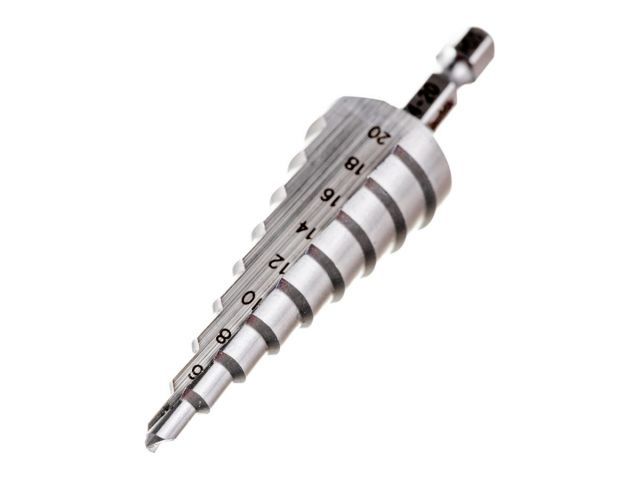 Сверло ступенчатое HSS с прямым желобком, 4-20x75, 1/4" Makita D-40098