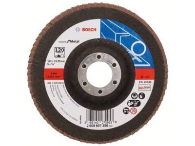 Круг лепестковый 125х22.2 мм K120 плоский EXPERT FOR METAL Bosch 2608607356