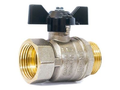 Кран шаровый 1/2" нар.-вн. бабочка PN 40 LD LD.47.302.15