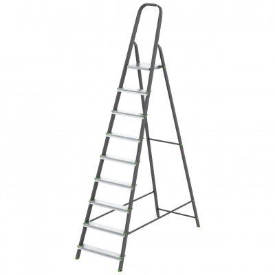 Стремянка, 9 ступеней, стальной профиль, алюминиевые ступени Россия Сибртех 97959