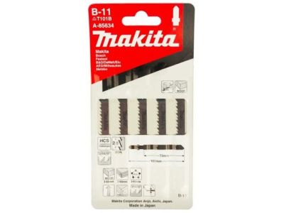 Пилка для лобзика по дереву B-11, 5 шт., пропил прямой, тонкий, Makita A-85634