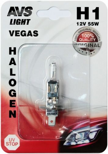 Лампа галогенная Vegas в блистере H1.12V.55W (1 шт.) AVS A78479S
