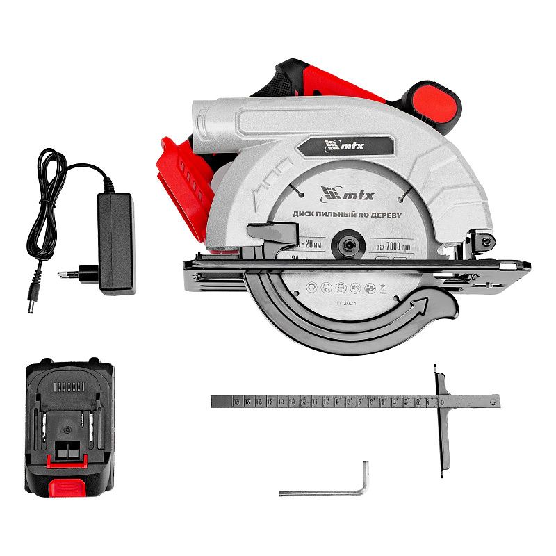 Пила циркулярная аккумуляторная CCSU-20-165, 165 мм, Li-Ion, 20 В MTX 27480