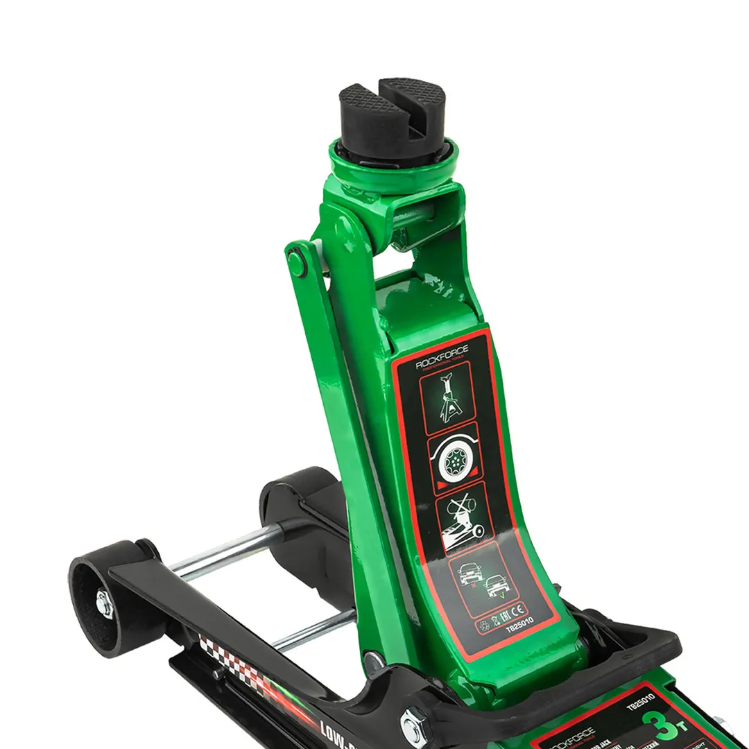 Домкрат подкатной гидравлический низкопрофильный 3 т, усиленный корпус,поворотная ручка 360°, 85-380 мм RockForce RF-T825010